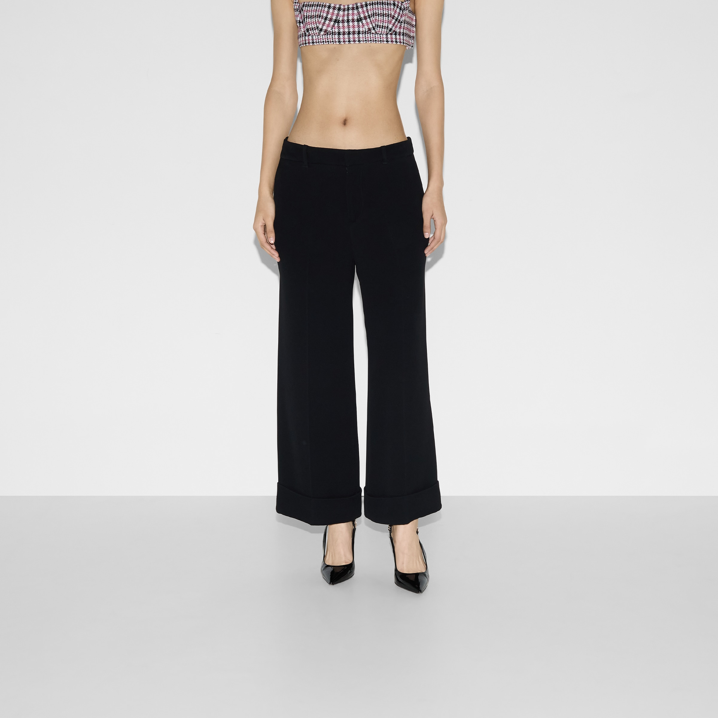 Embroidered viscose sable pant - 3