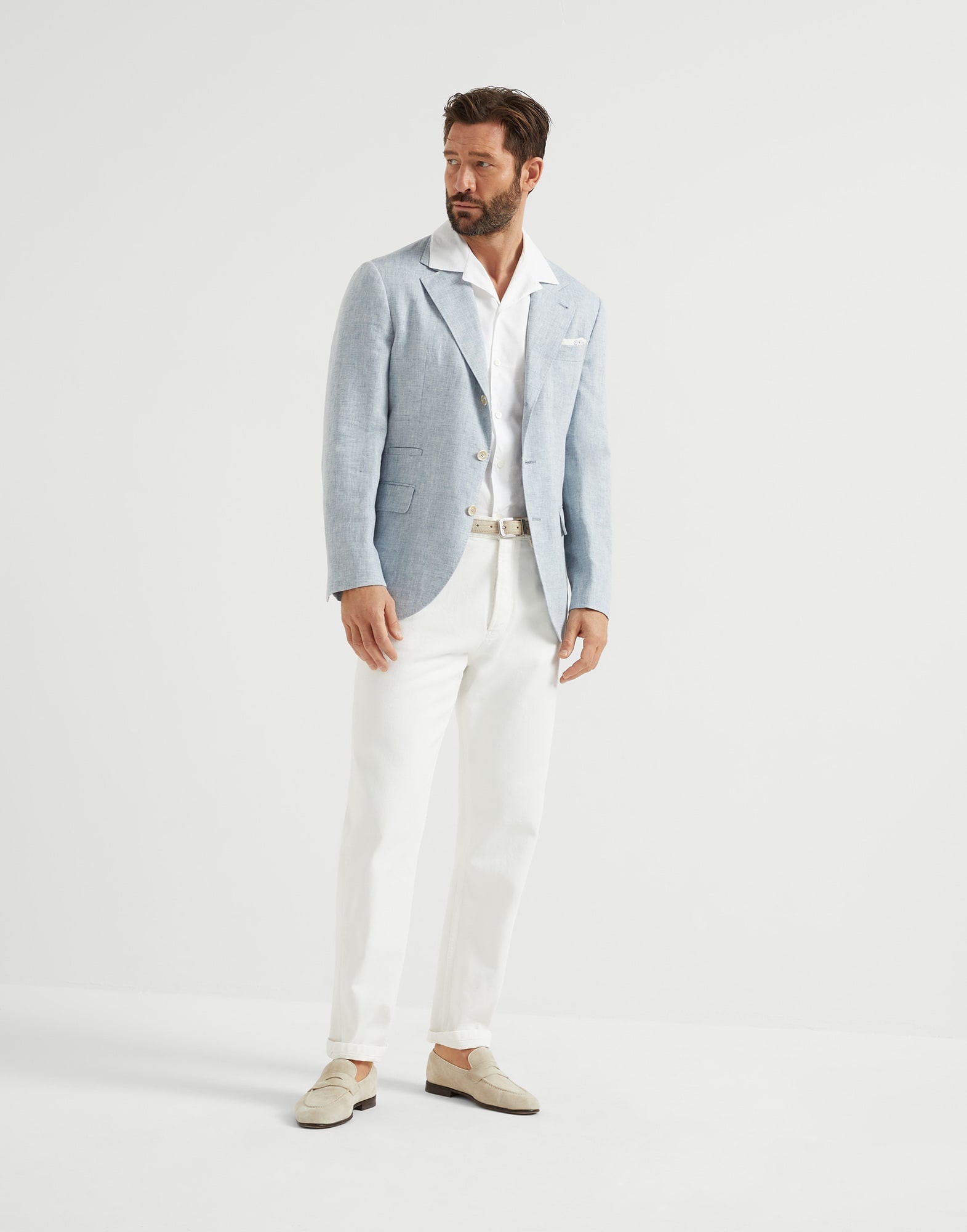 Garment-dyed iconic fit five-pocket trousers in denim - 4