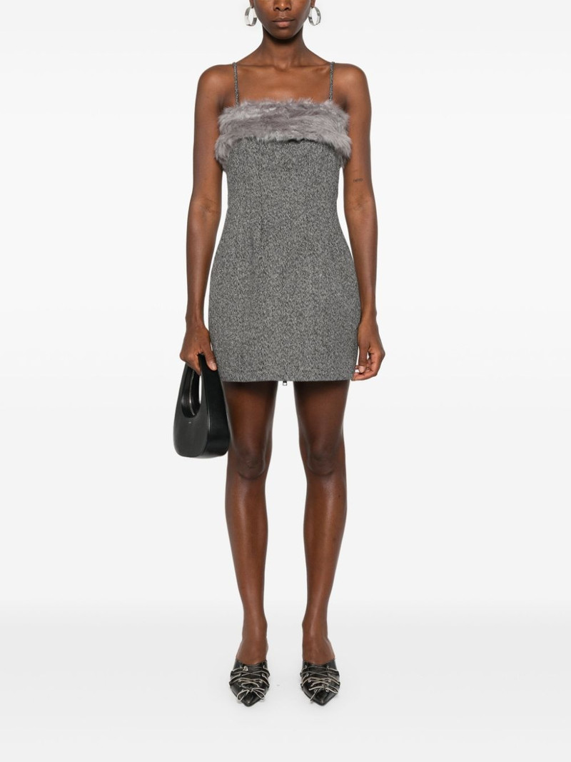 MSGM faux-fur trim mini dress outlook