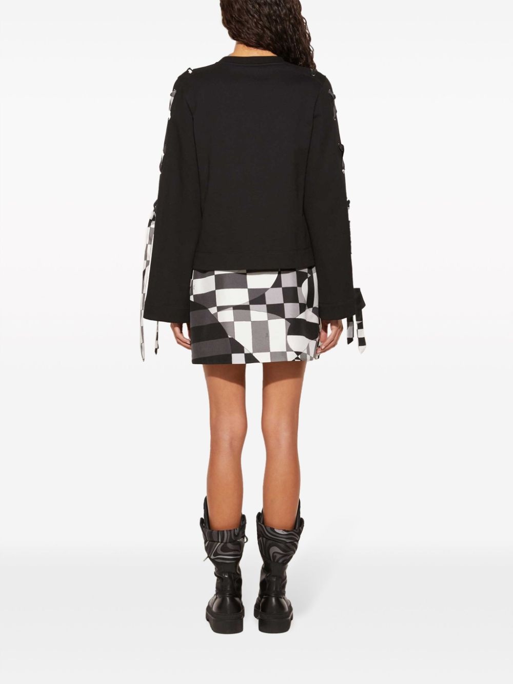 Giardino-print lace-detail cotton sweatshirt - 4