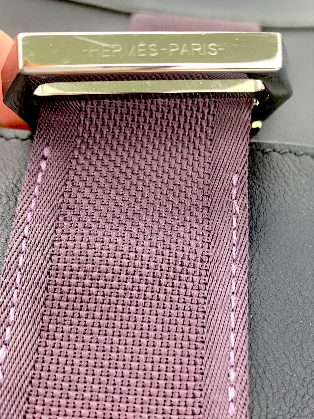 HERMÈS Messenger Cityslide Pouch Evercolor Leather Indigo Blue Clutch Preowned - 7