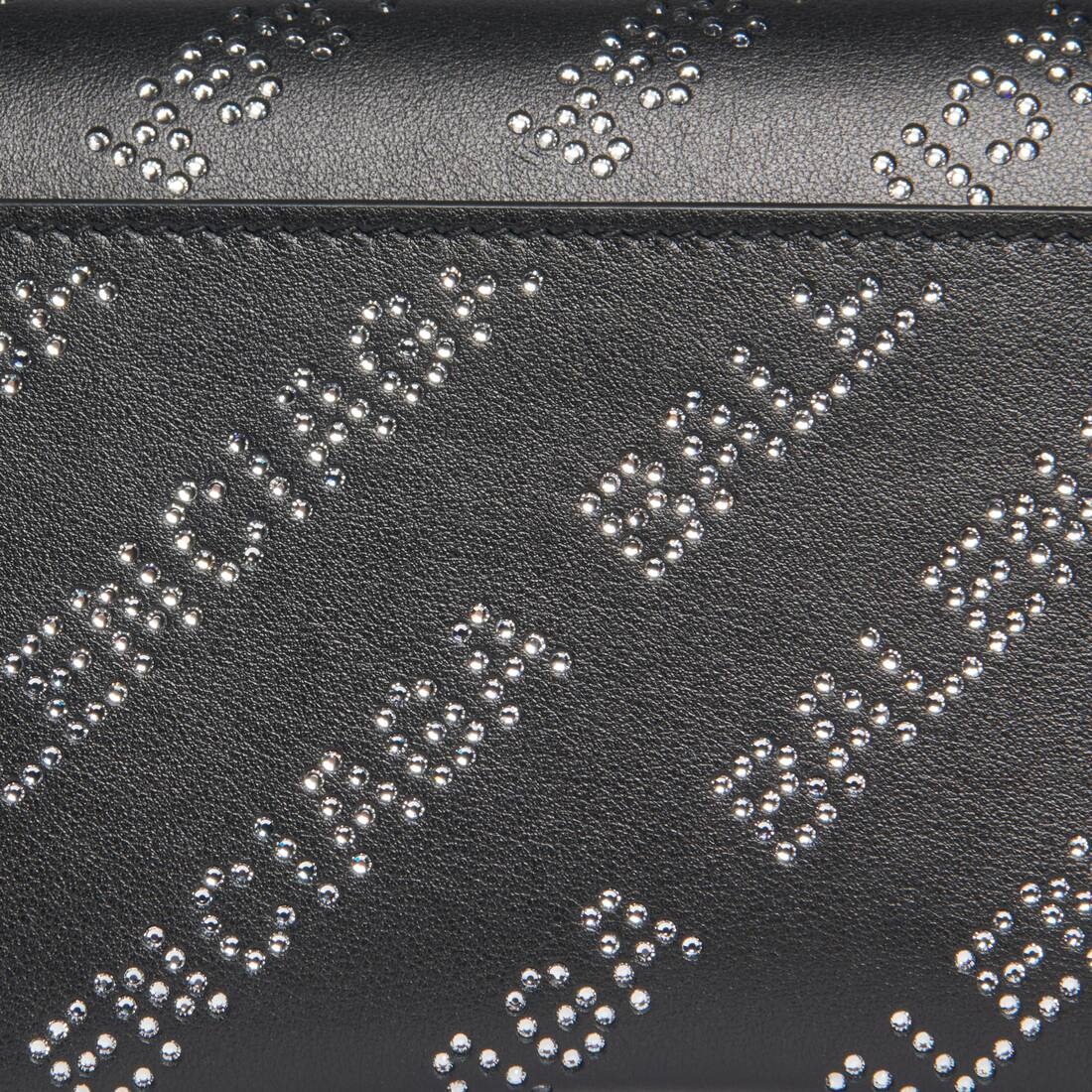 Women's Hourglass Wallet On Chain With Rhinestones in Black - 7