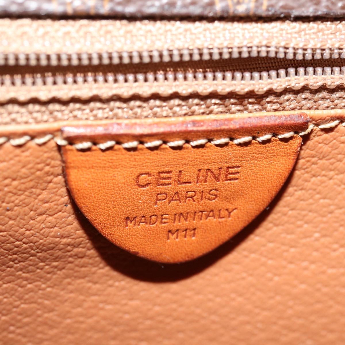CELINE Macadam Canvas Shoulder Bag Pvc Brown - 15