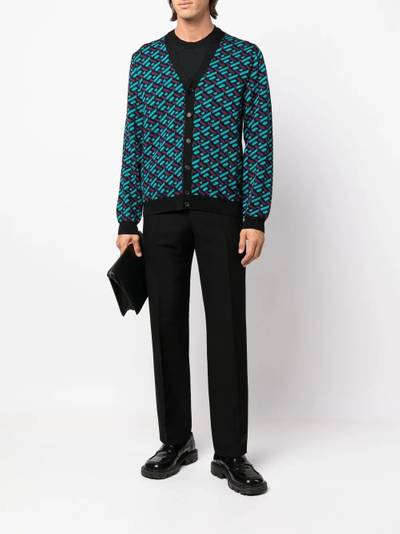 VERSACE La Greca jacquard cardigan outlook