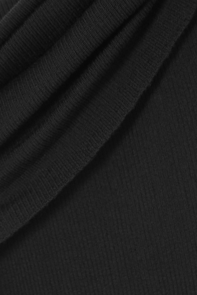 One-shoulder draped ribbed wool dress 4