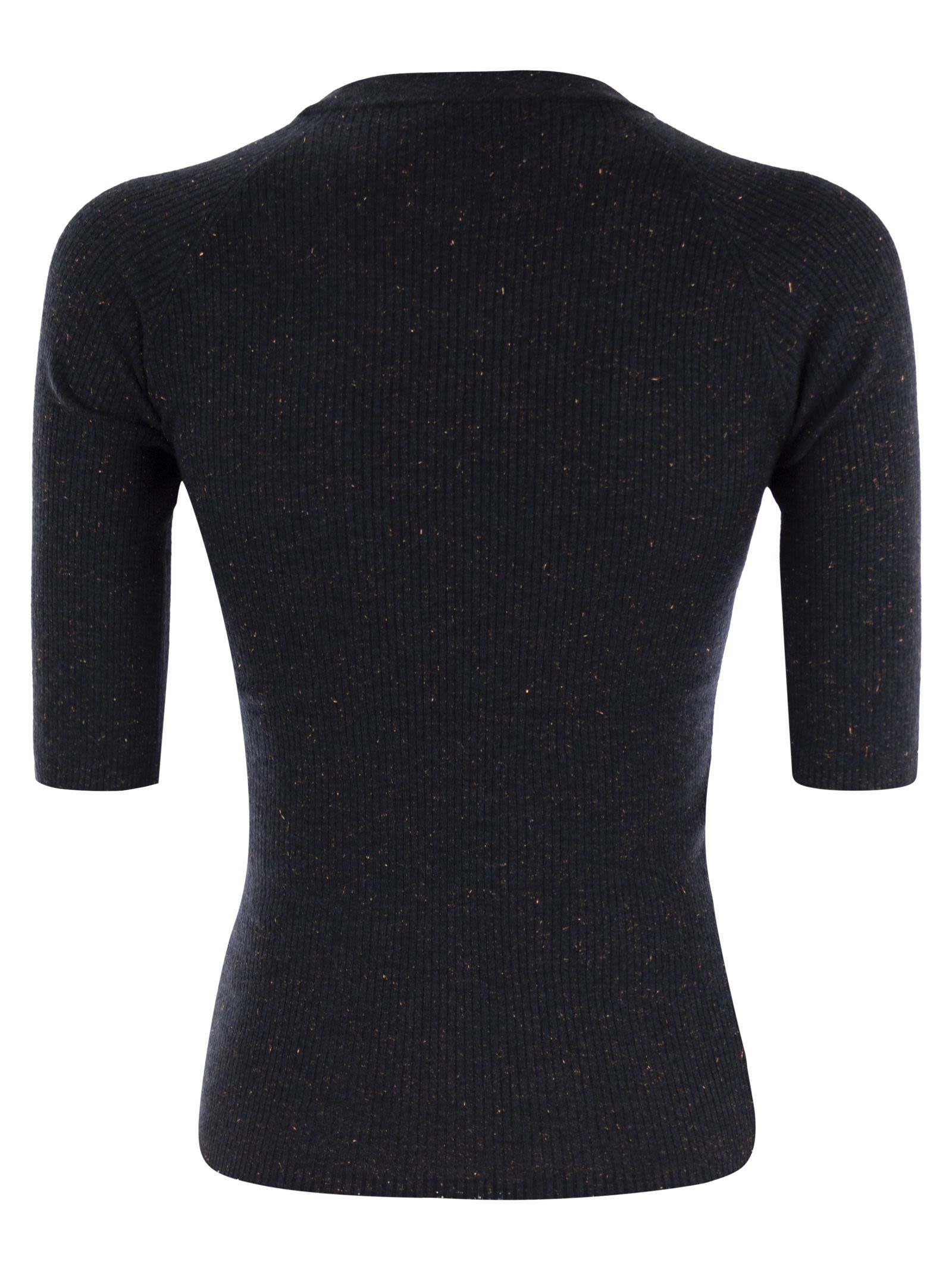 Brunello Cucinelli Women Sparkling Ribbed Cashmere Sweater - 2