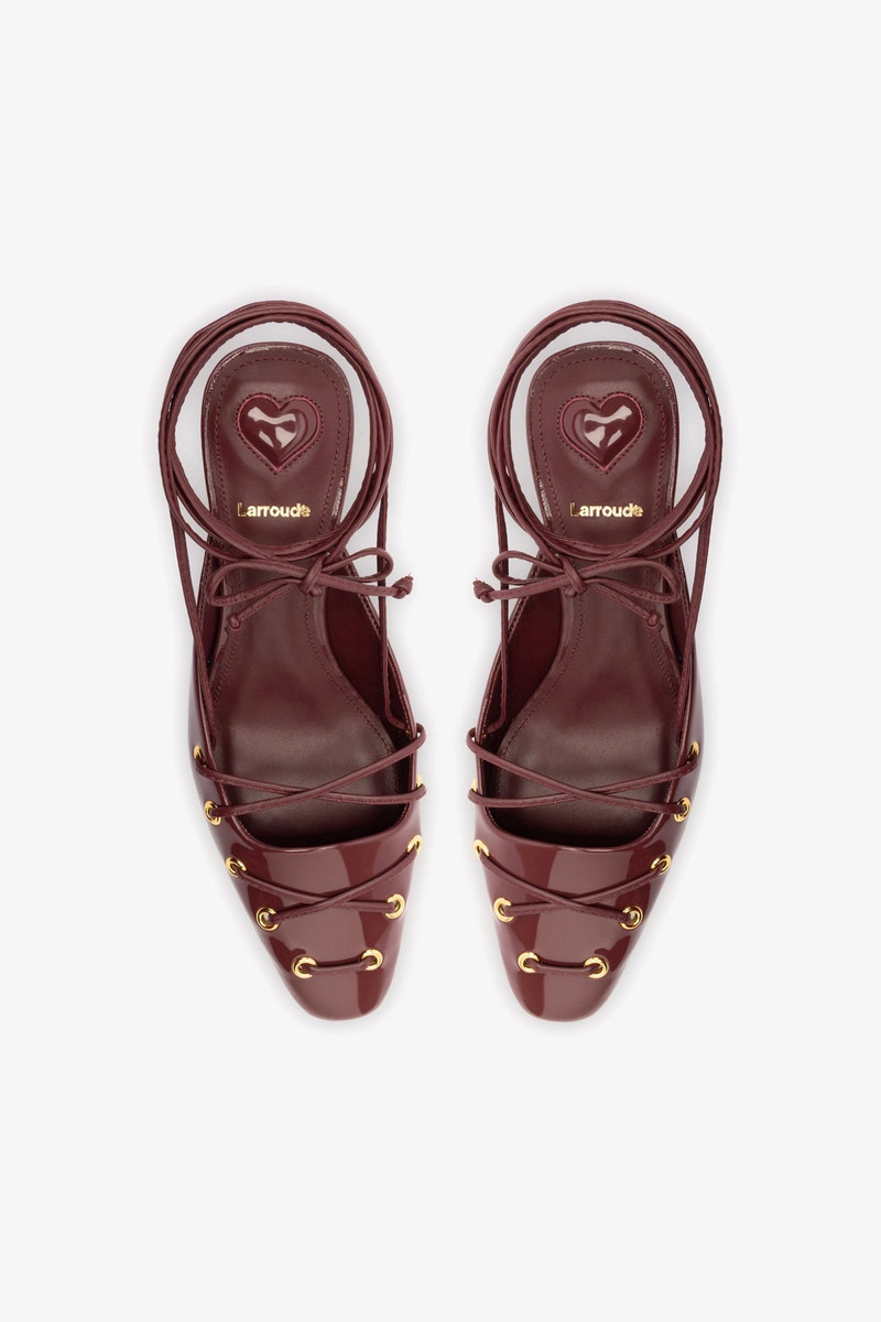 Amal Lace Up Pump In Burgundy Leather 7