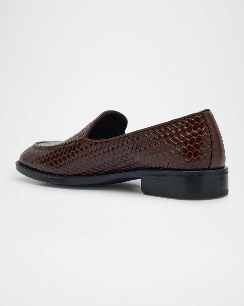 Giuseppe Zanotti Men's Sorrento 15 Woven Leather Loafers outlook