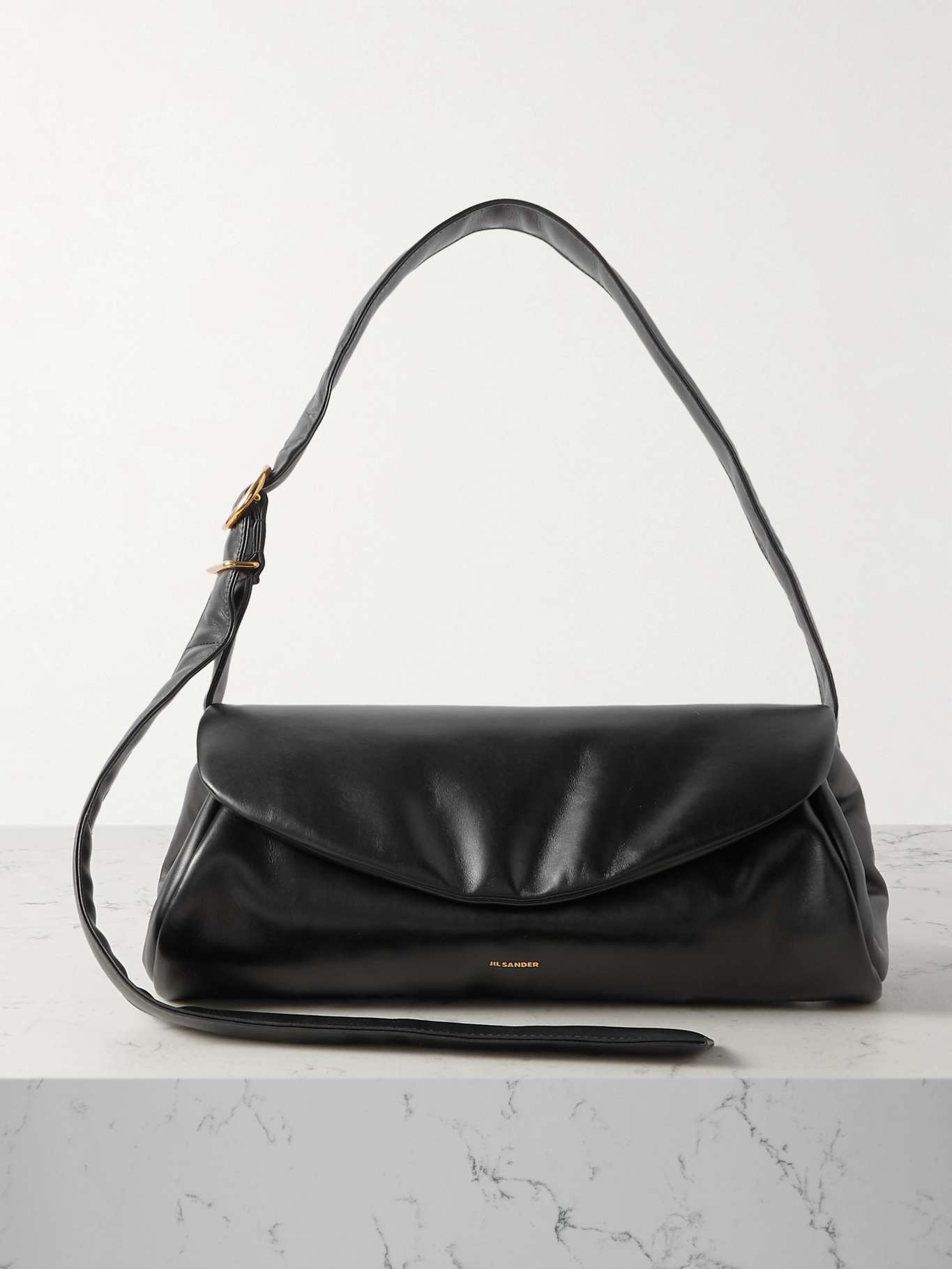 Padded leather shoulder bag - 1