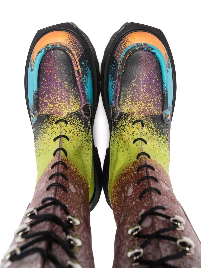 Sponge paint splatter-effect boots 4