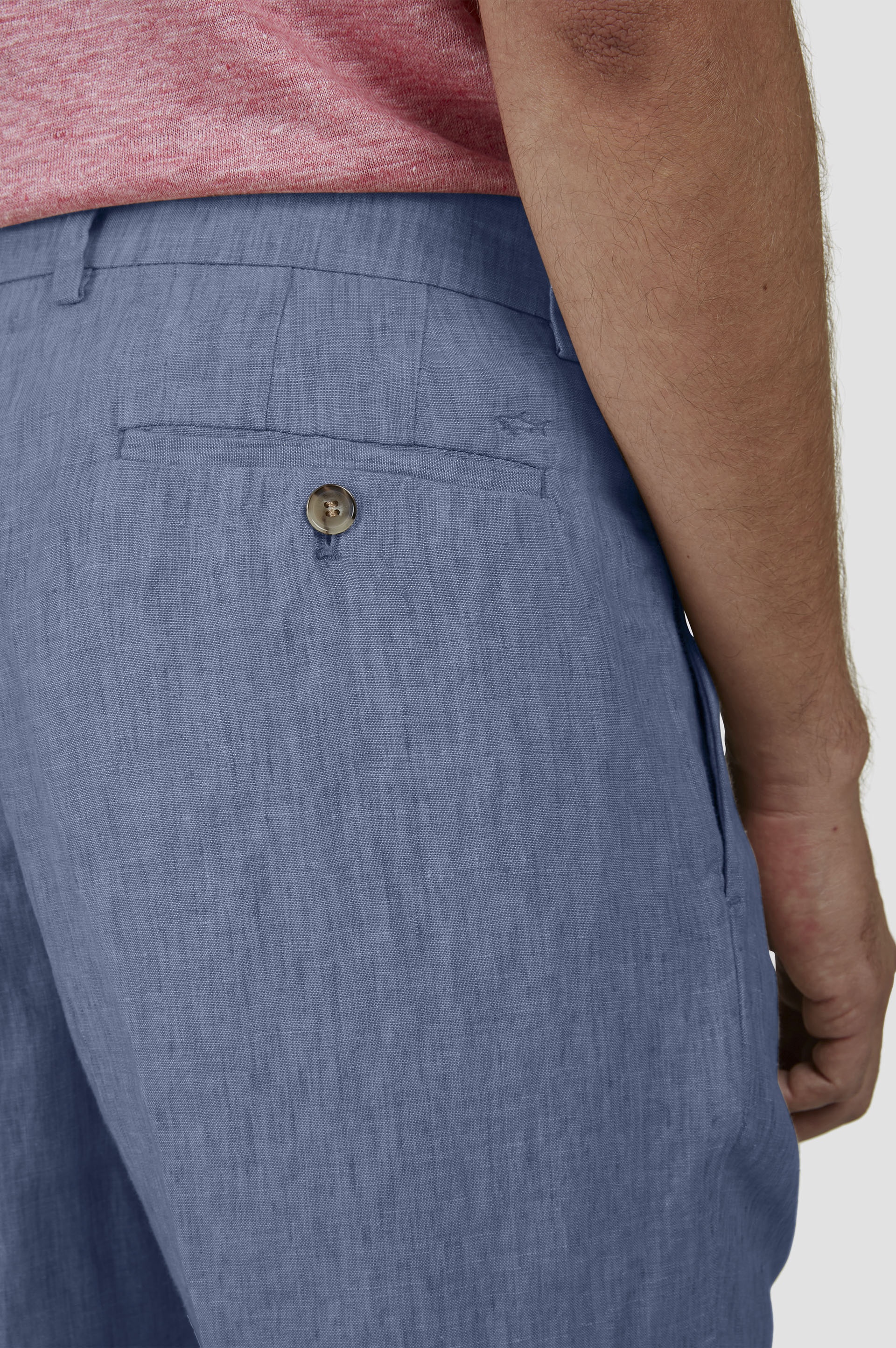 LINEN CHINO PANTS WITH PLEATS - 4