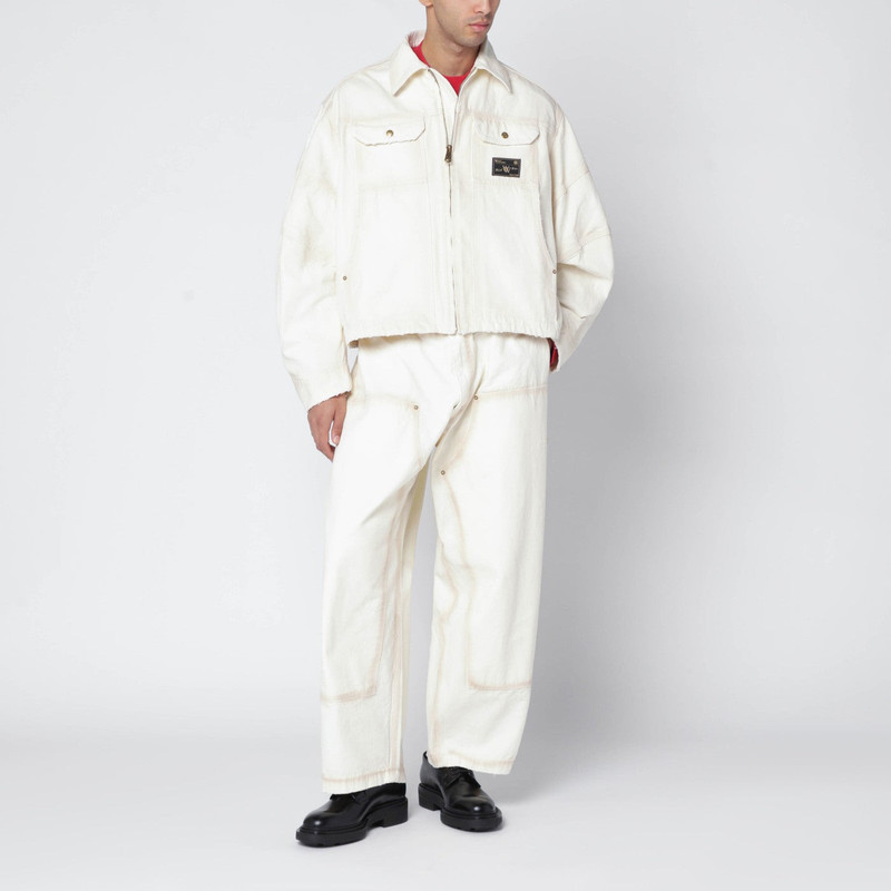 WILLY CHAVARRIA Stockton white washed-effect zip jacket outlook