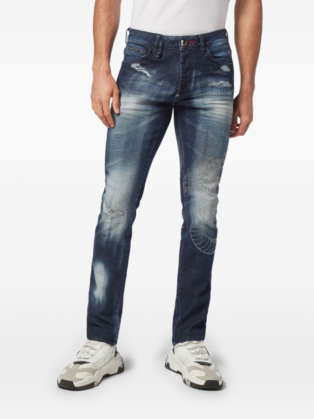 Super Straight Cut Dragon Strass jeans - 3