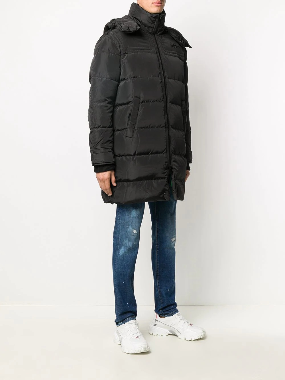 logo printed padded coat - 3