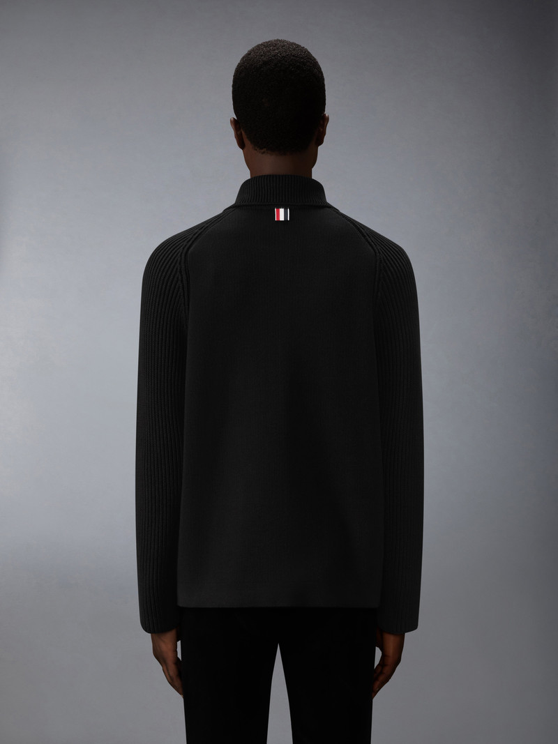 MIXED STITCH COTTON CASHMERE ZIP UP JACKET 3