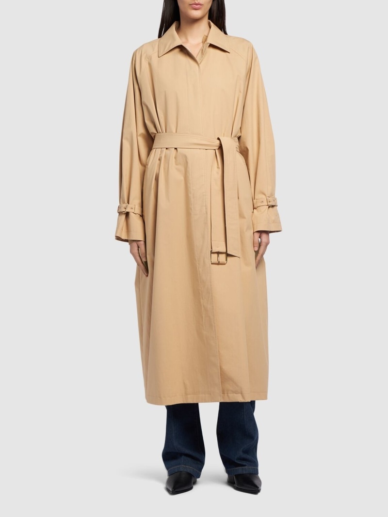 Memo cotton gabardine long trench coat - 2