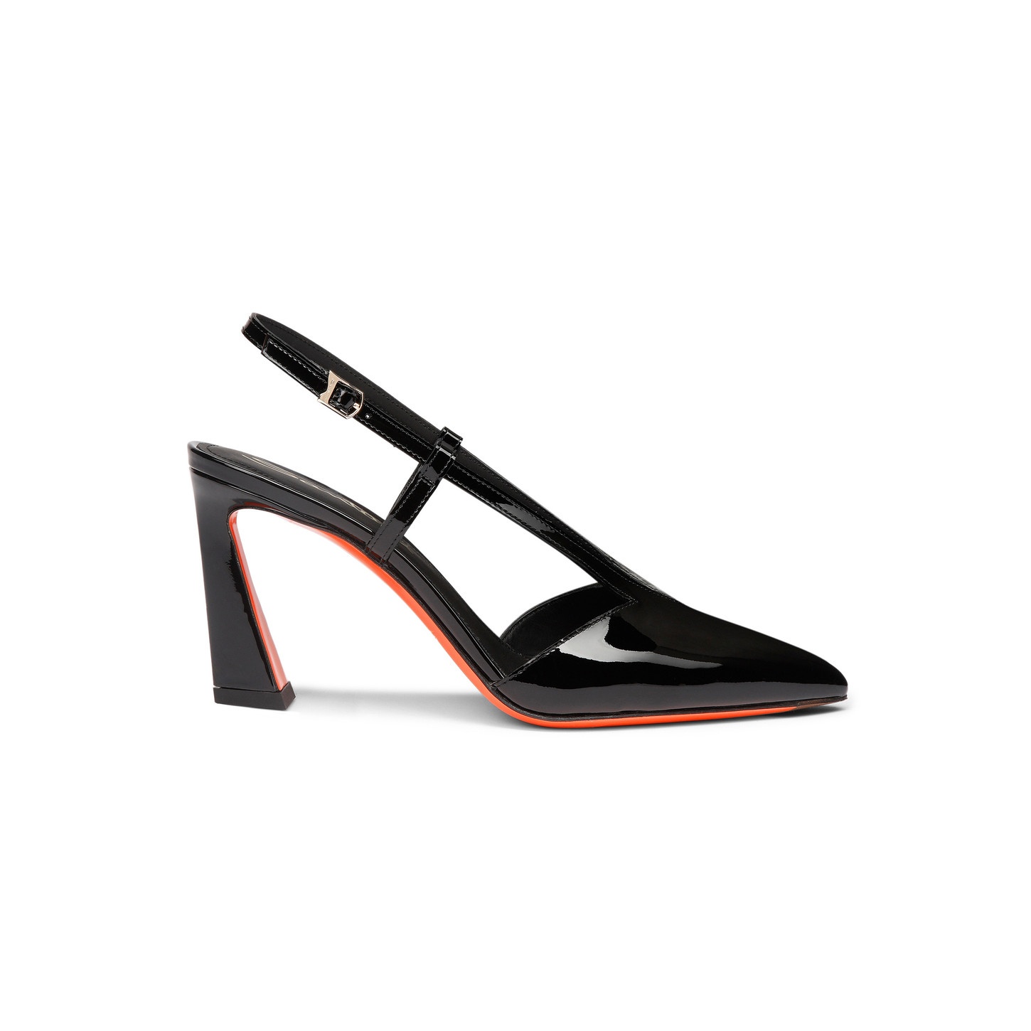 Santoni patent-leather sling-back shoes - Black