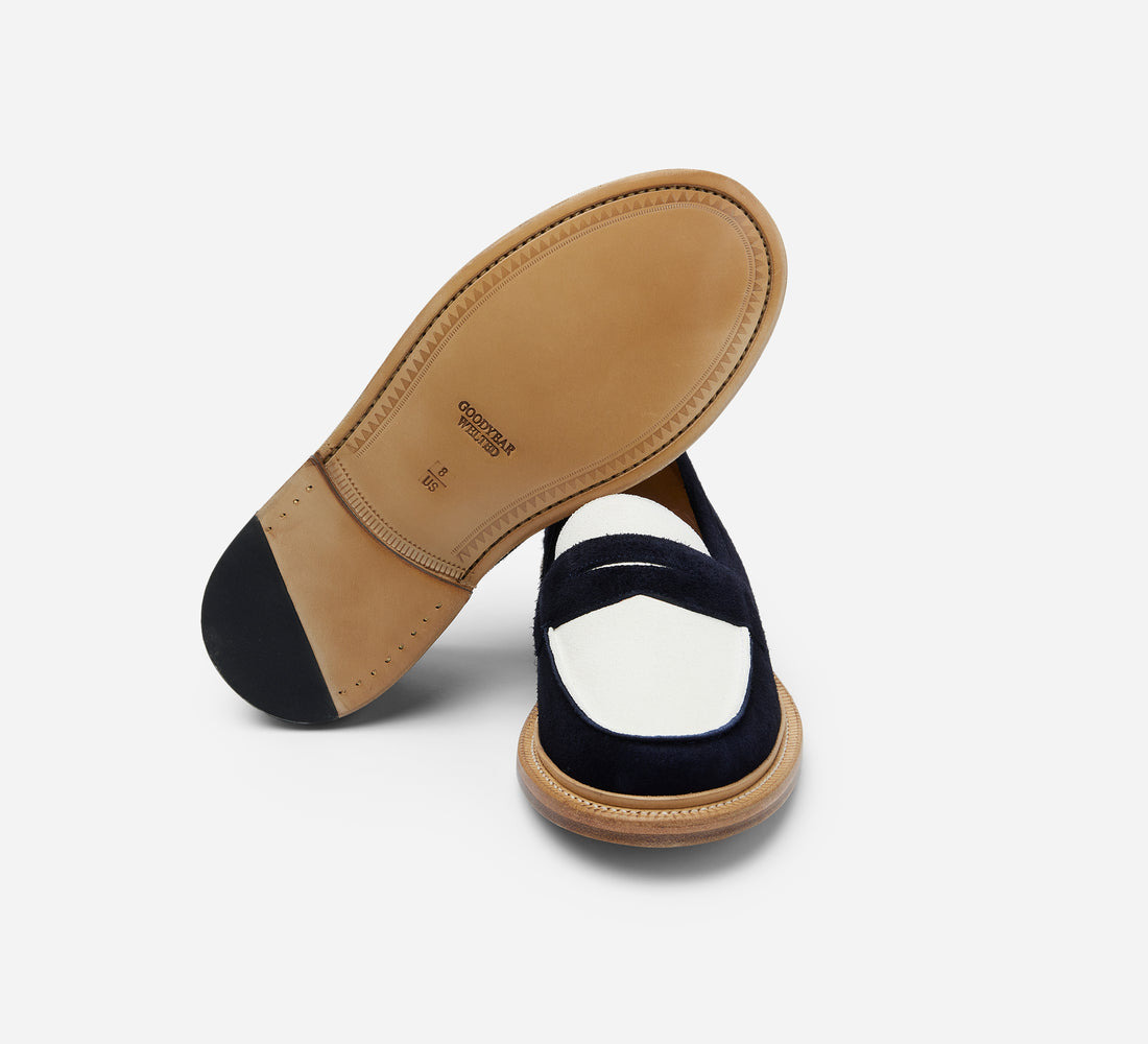 20th Anniversary Loafer - Navy/Cream Suede - 5