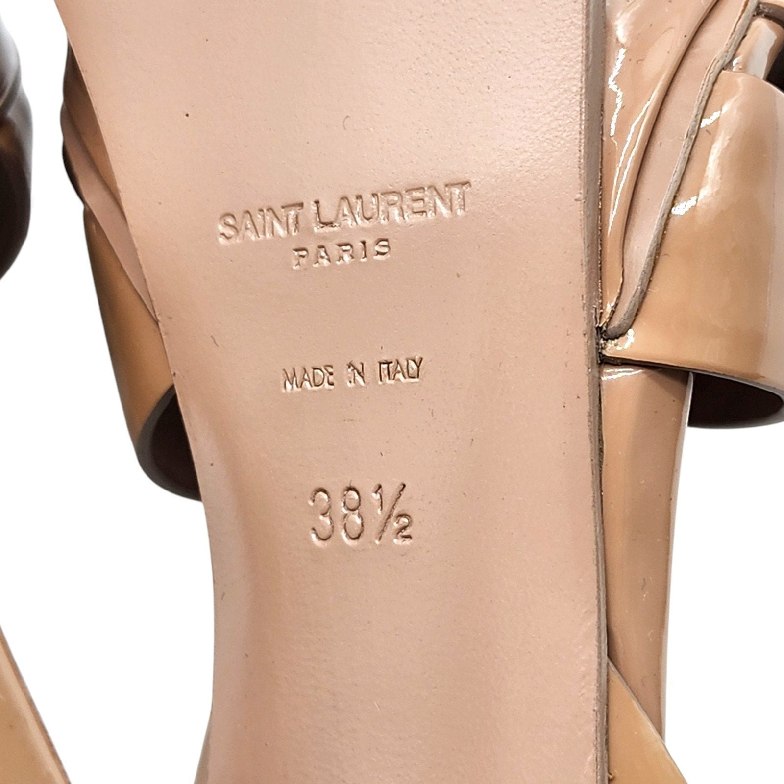 Saint Laurent Tribute Platform Leather Sandals Pumps Tan Brown - 10