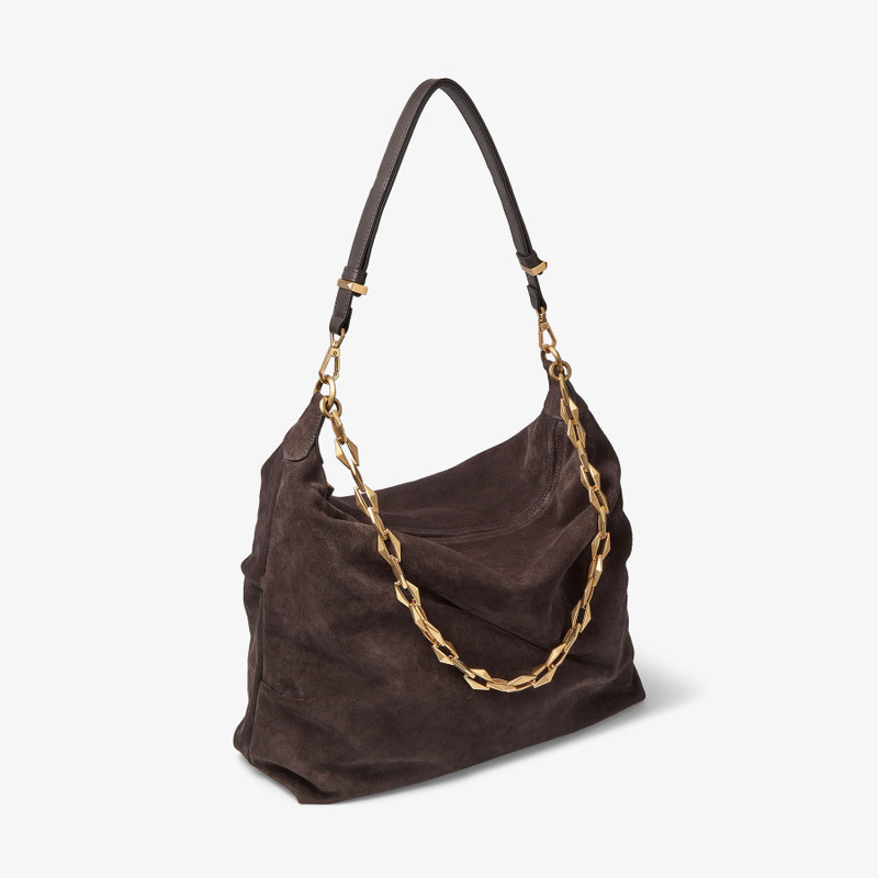 Diamond Soft Hobo/M
Coffee Suede Hobo Bag with Chain Strap 6