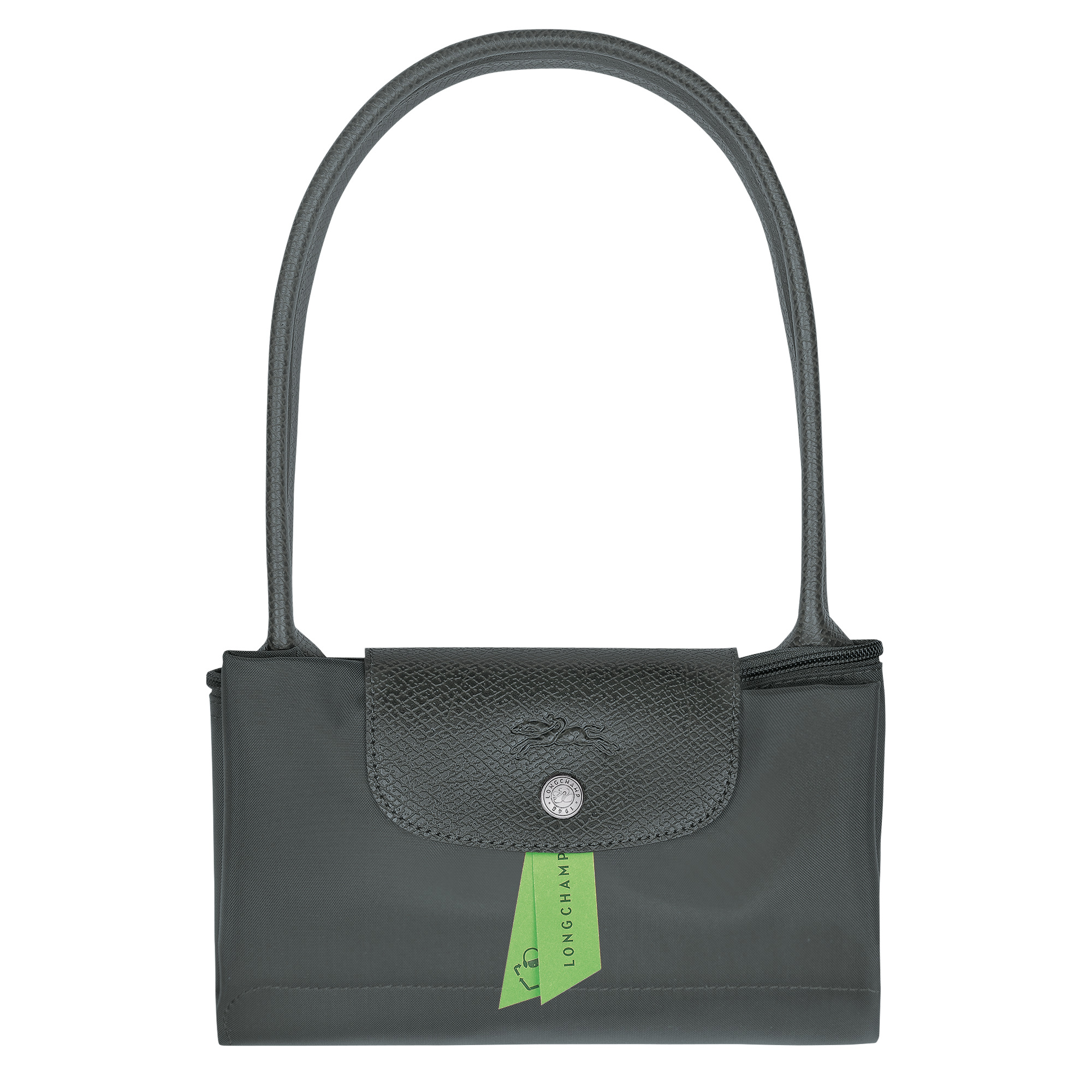 Le Pliage Green M Tote bag Graphite - Recycled canvas - 5
