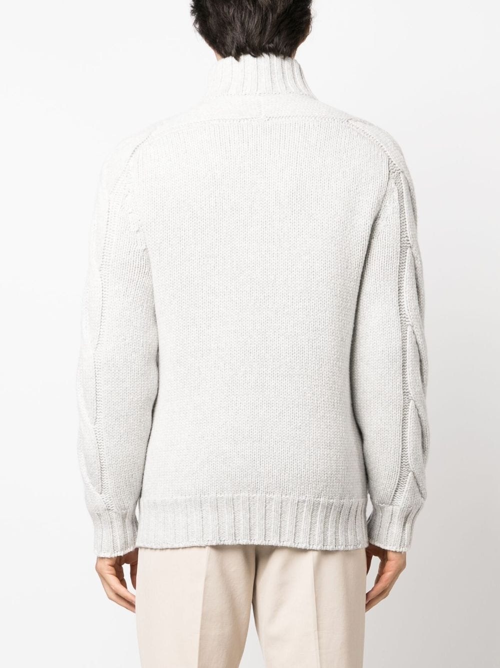 cable-knit padded jacket - 4