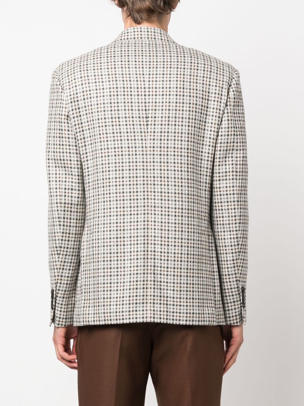 single breasted wool-blend blazer - 4