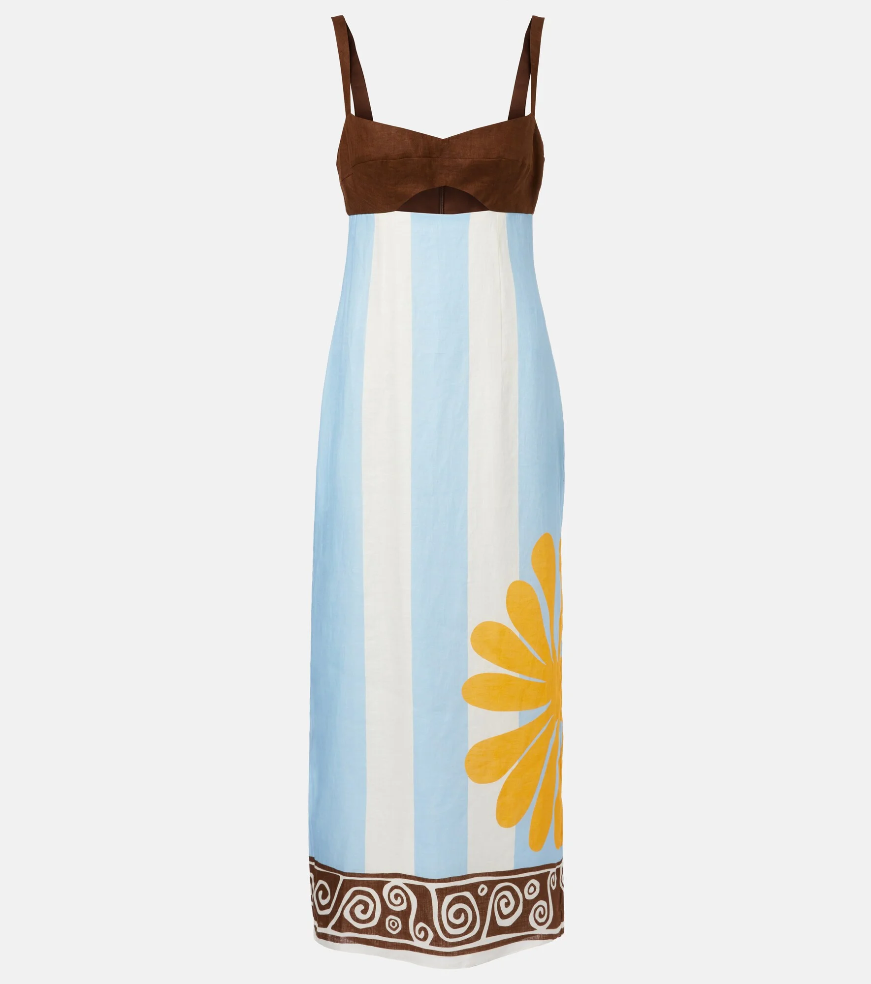 Nara cutout striped linen midi dress - 1