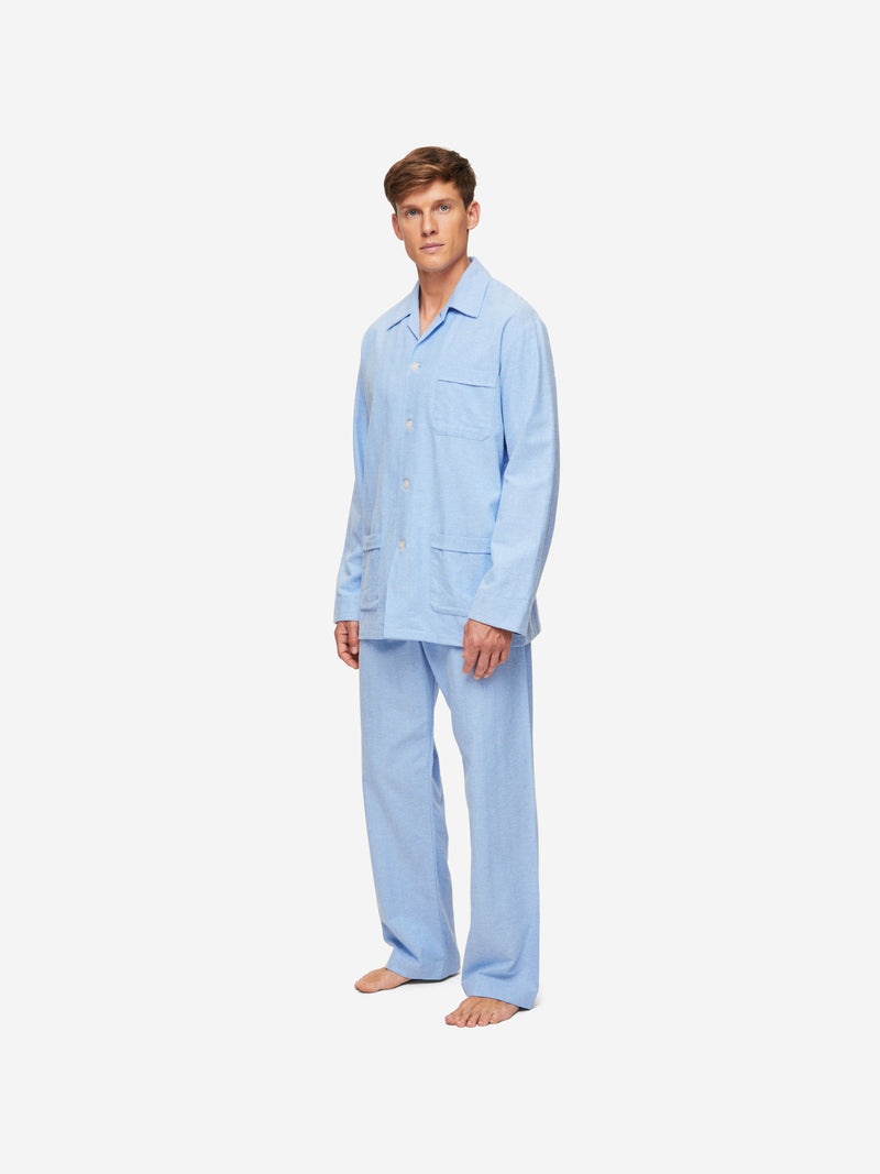 Men's Classic Fit Pyjamas Arran 24 Brushed Cotton Blue - 5