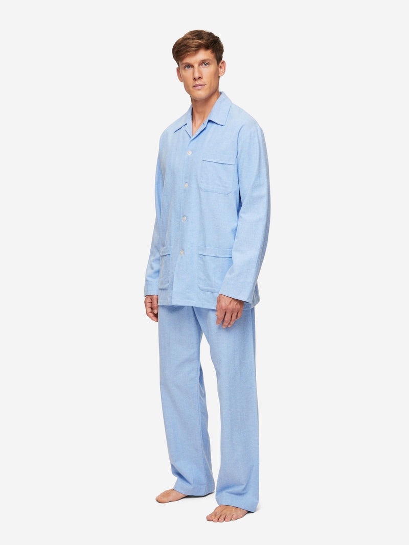 Men's Classic Fit Pyjamas Arran 24 Brushed Cotton Blue - 5