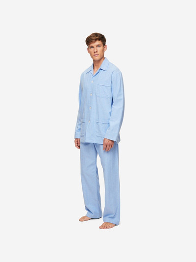 Derek Rose Men's Classic Fit Pyjamas Arran 24 Brushed Cotton Blue outlook