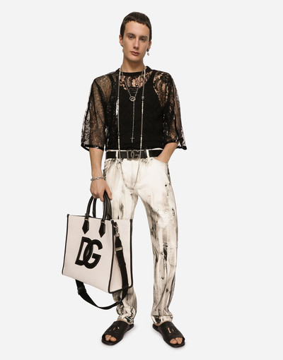 Dolce & Gabbana Canvas shopper with calfskin nappa details outlook
