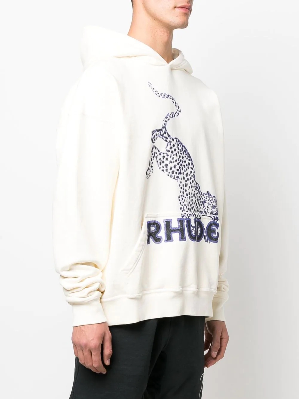 leopard logo-print hoodie - 3