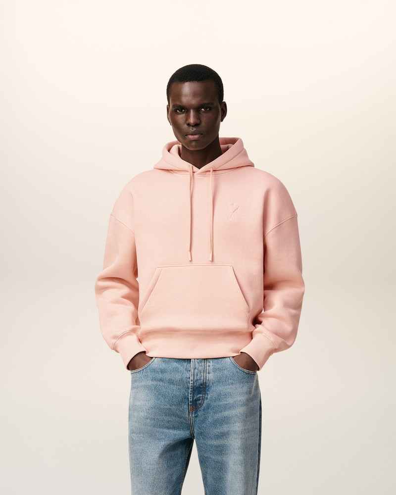 AMI Paris PINK COTTON AMI DE COEUR HOODIE outlook