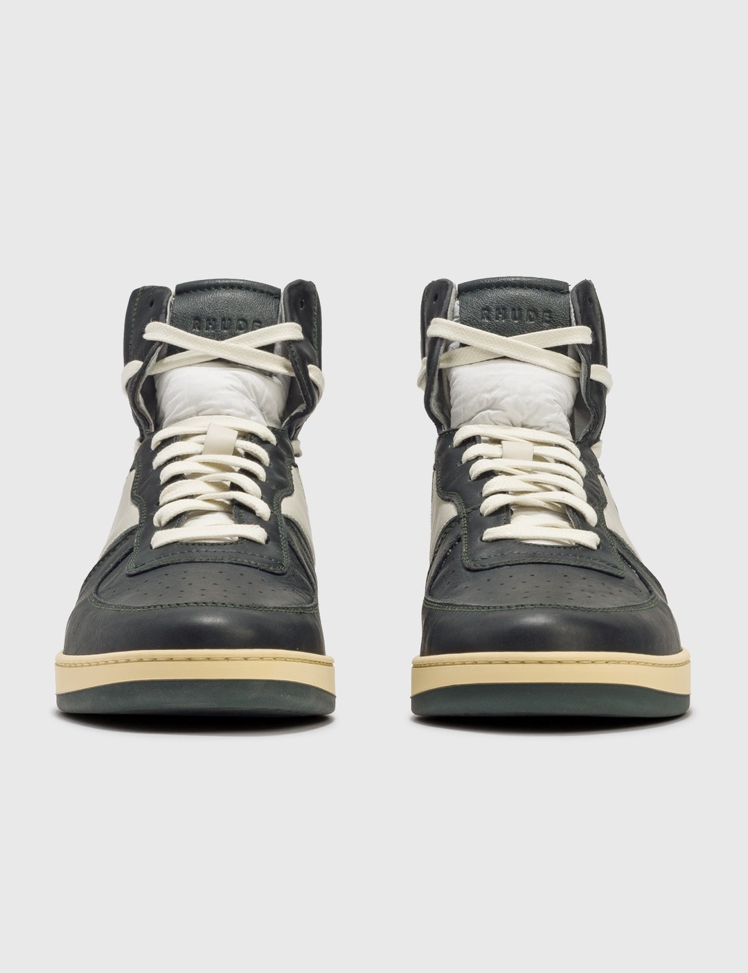 Rhecess Logo-Appliquéd Distressed Leather High-Top Sneakers - 2