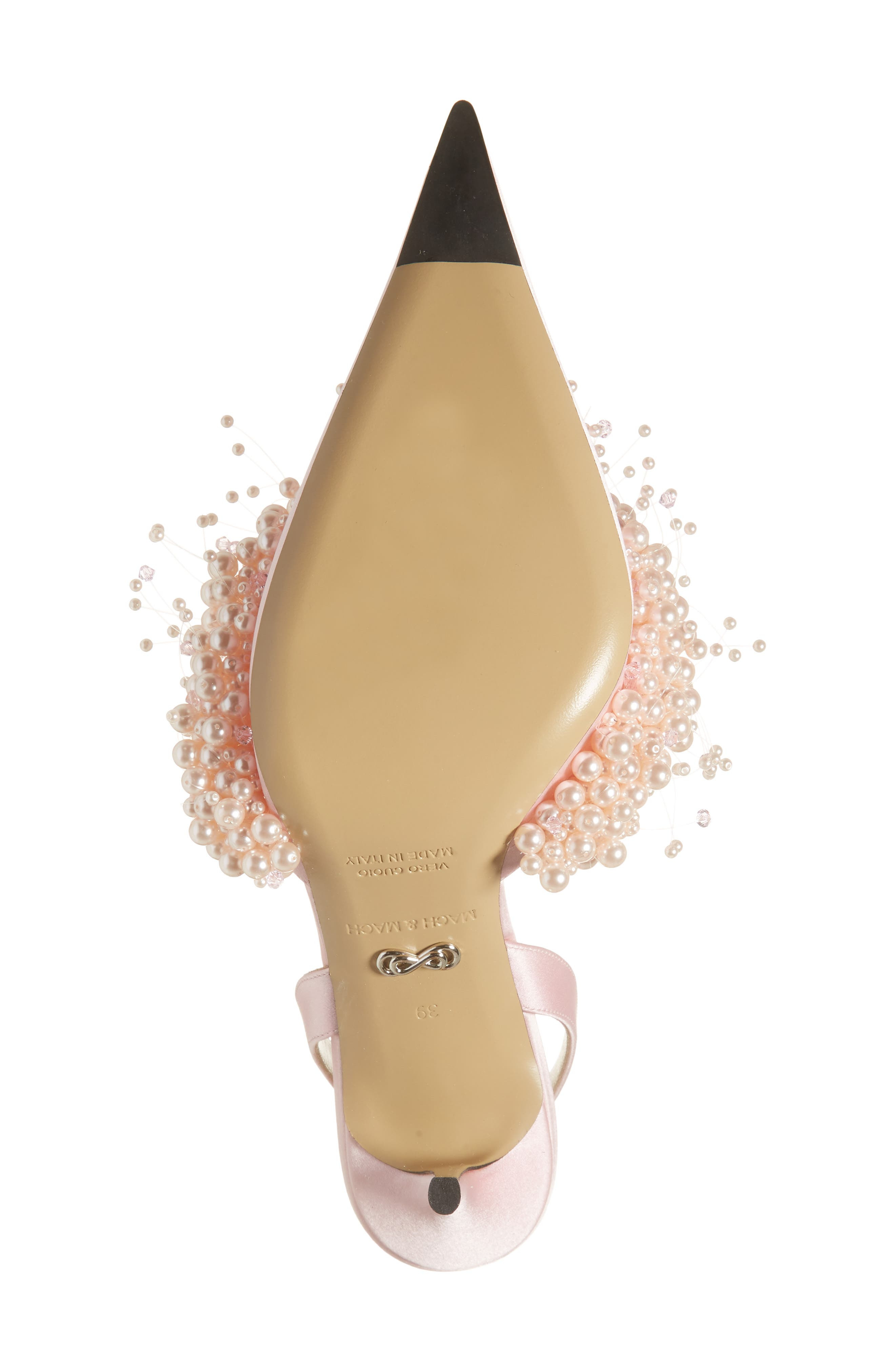 Mach & Mach Floating Faux Pearl Slingback Pump in Pink at Nordstrom - 6