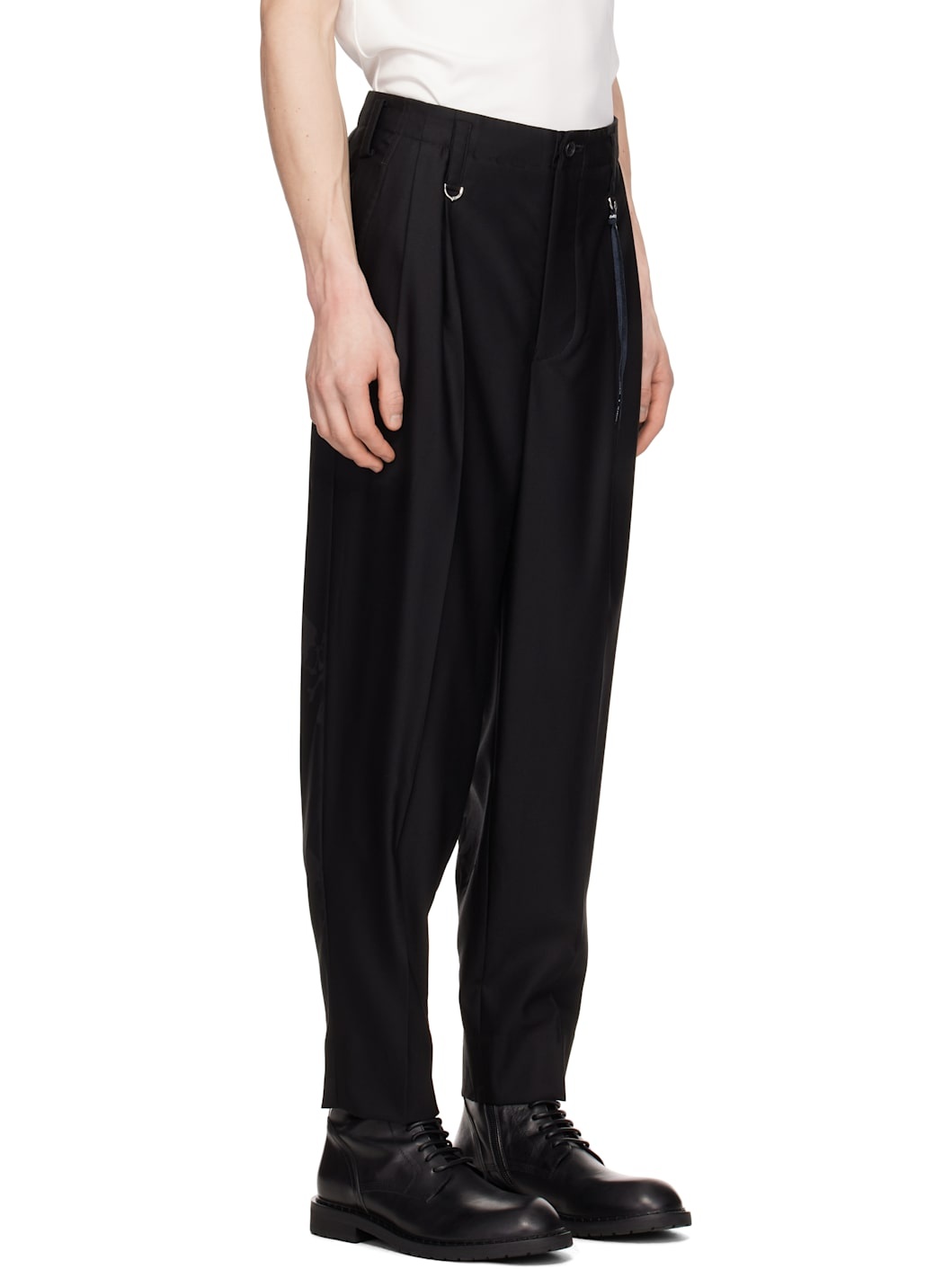Black Summer Wool Trousers - 2