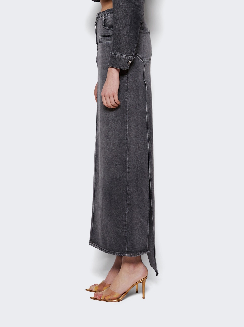 Heritage Long Skirt Stonewashed Grey - 4