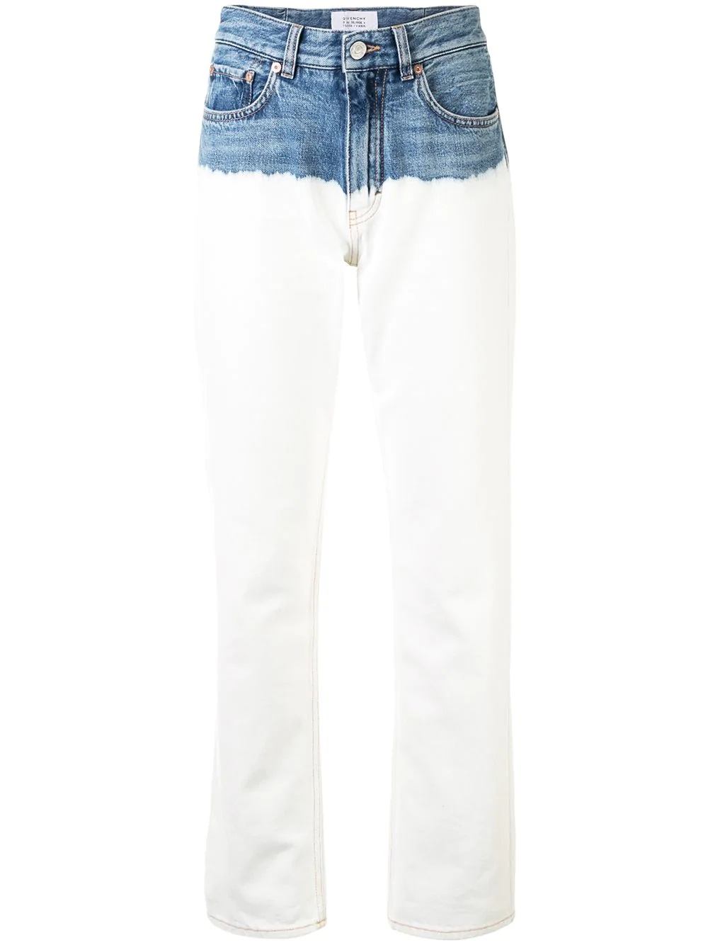 bleached leg two-tone jeans - 1