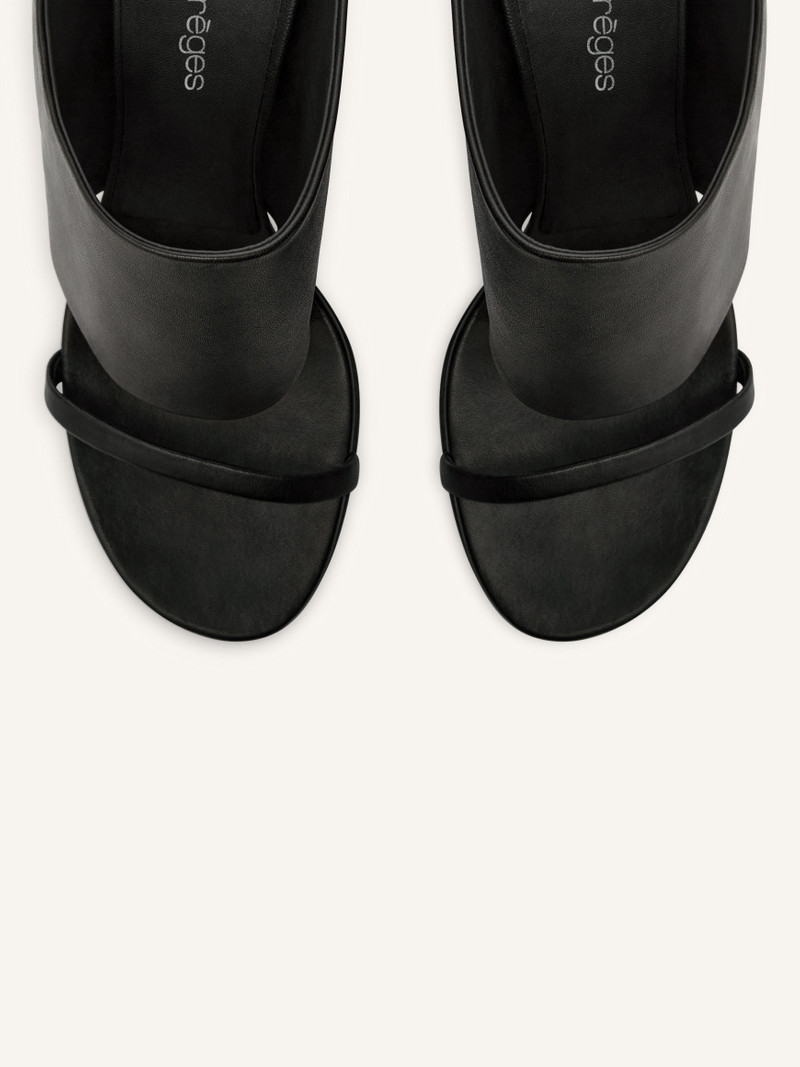 OBLIQUE WEDGED LEATHER MULES 5