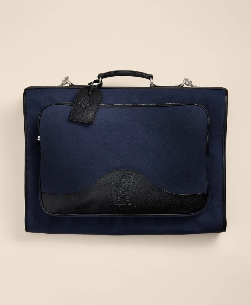 Ghurka Packet No. 83 Leather & Cotton Canvas Tri-Fold Garment Bag - 1