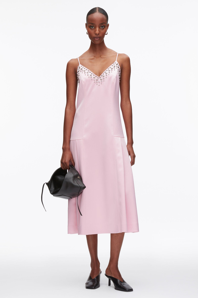 Studded Satin Pleated Cami Midi Dress 1