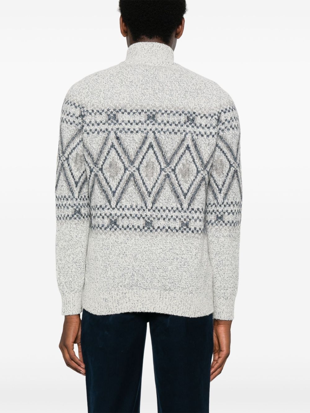 patterned-intarsia cardigan - 4