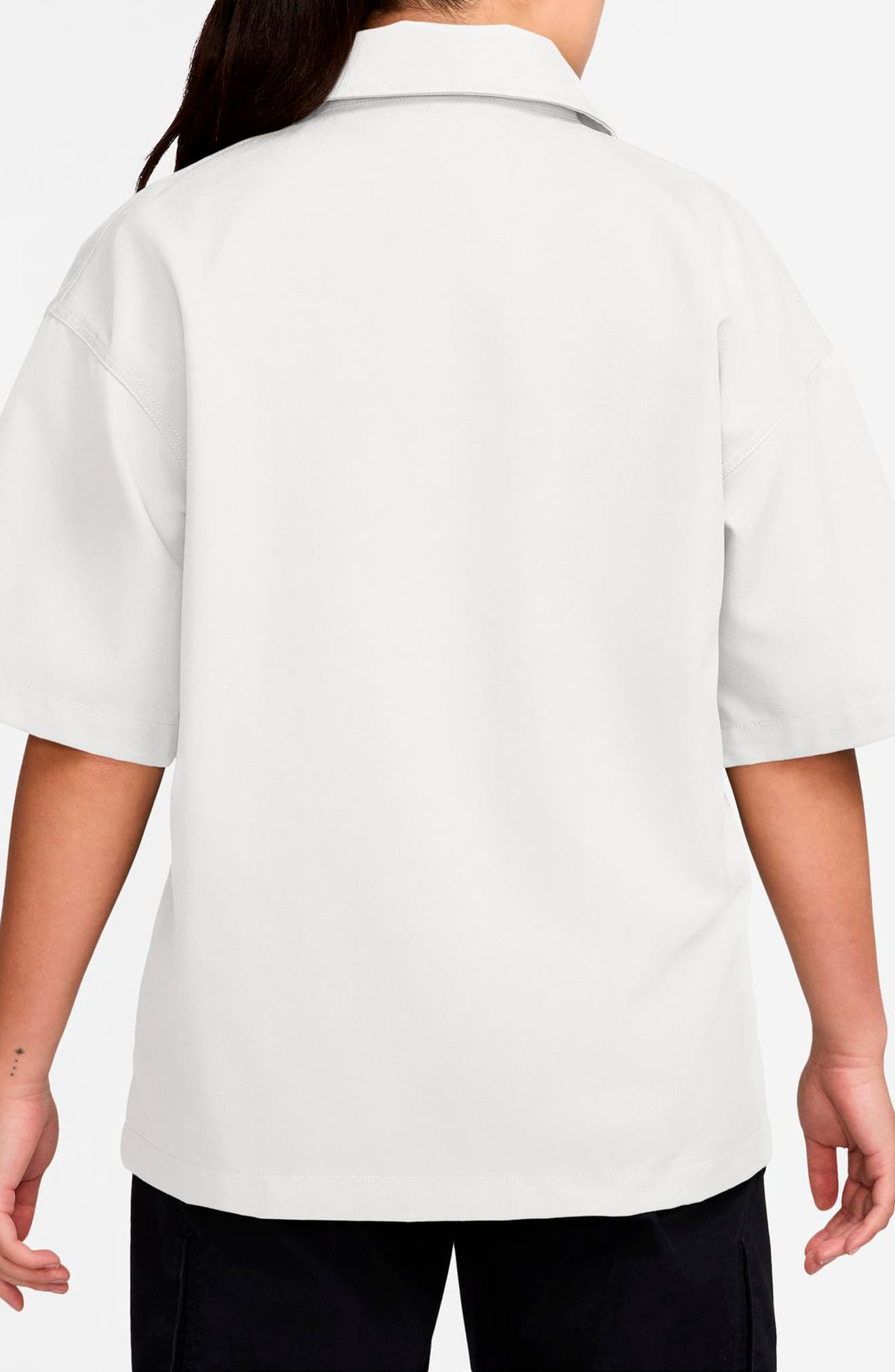 Jordan Flight Short Sleeve Snap-Up Shirt in White at Nordstrom - 2