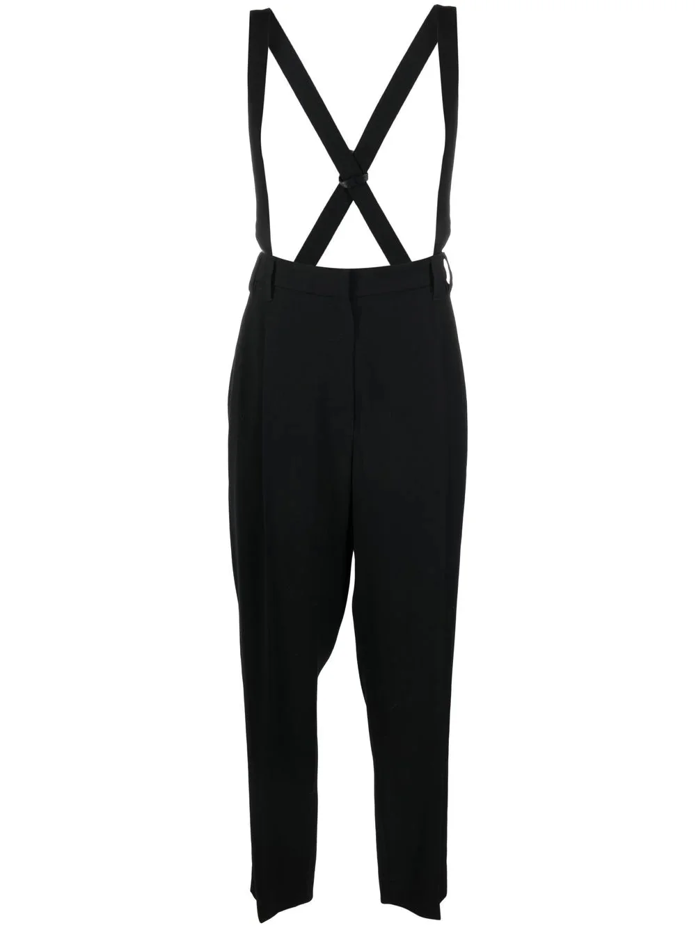 cropped brace-detail trousers - 1