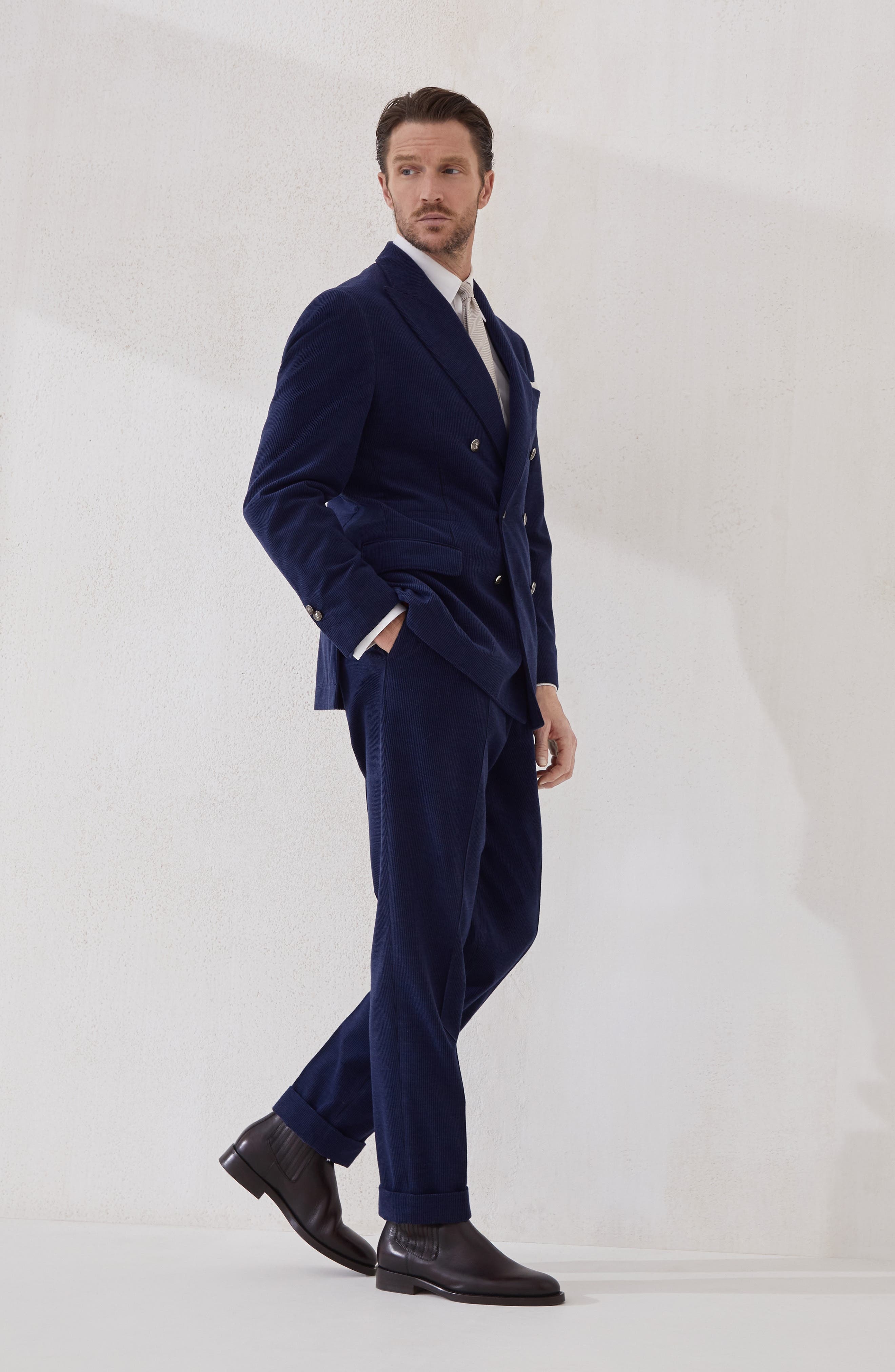Brunello Cucinelli Double pleated trousers in Sapphire at Nordstrom - 5
