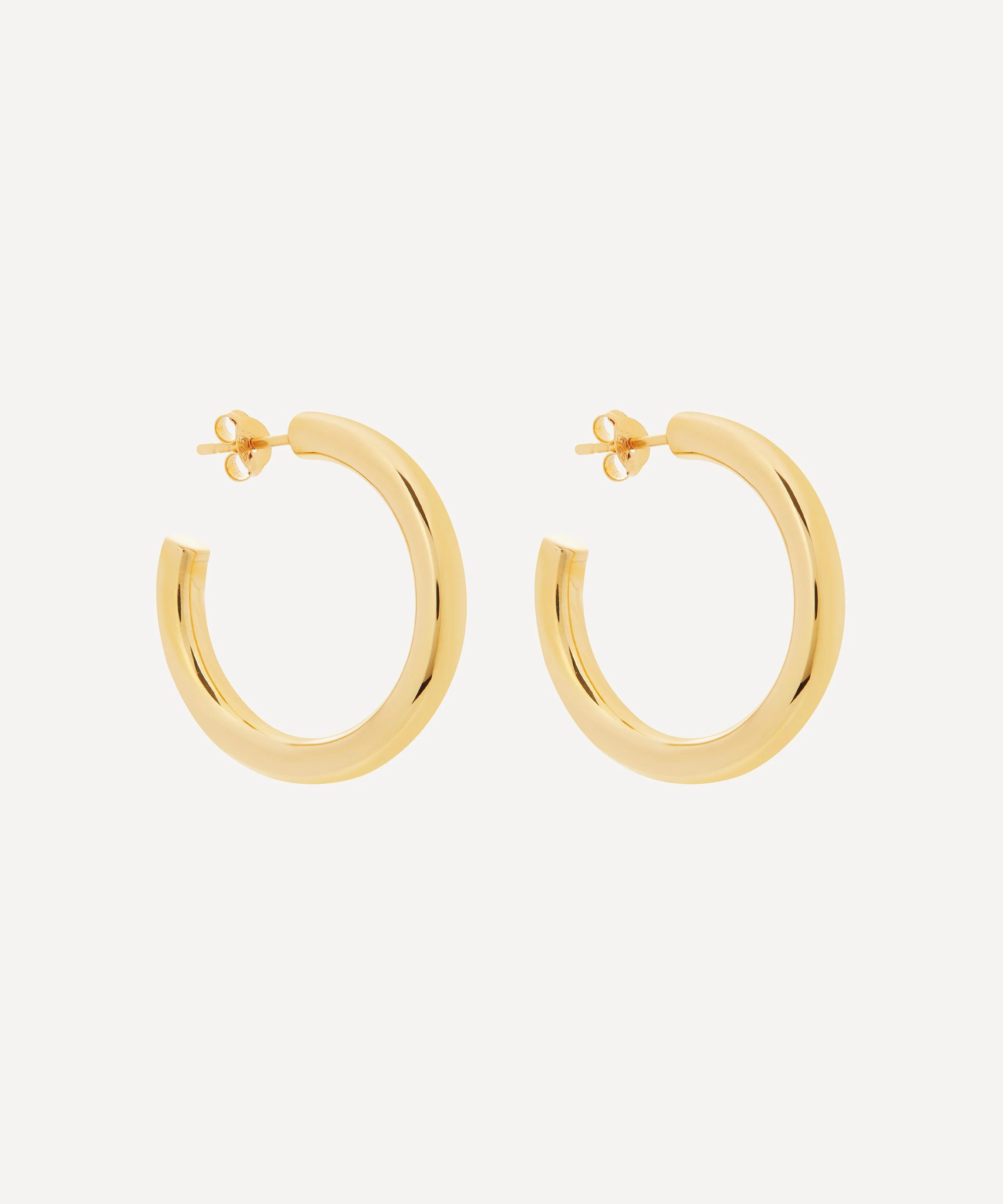 14ct Gold Plated Vermeil Silver Chunky Hoop Earrings - 1