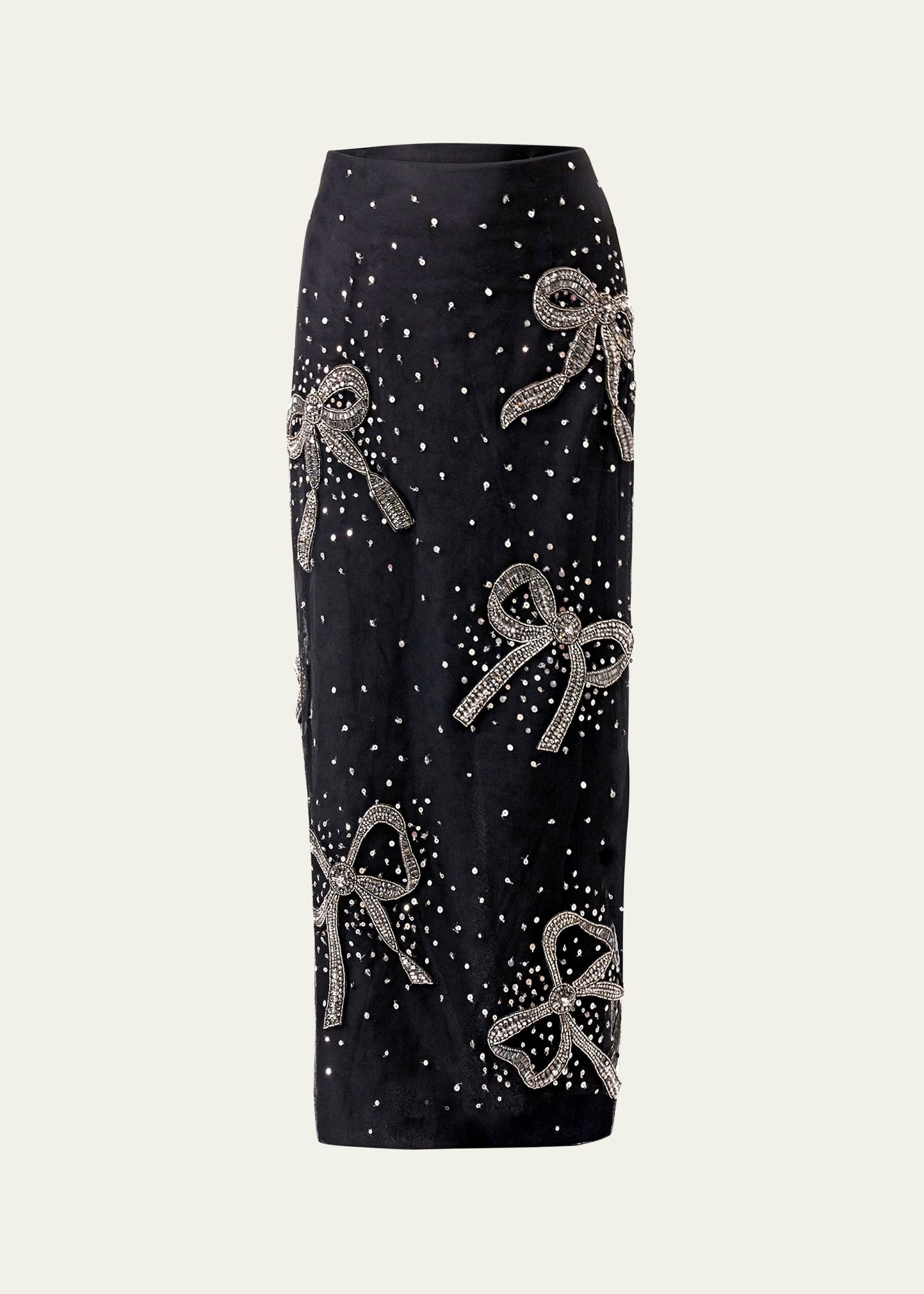 Bow Embellished Midi Skirt - 1