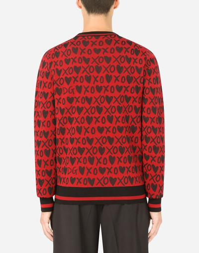 Dolce & Gabbana Round-neck jacquard sweater with heart detailing outlook