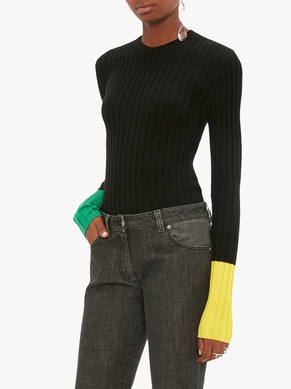 colour-block ribbed jumper - 3